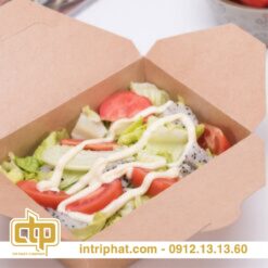 in hộp giấy đựng salad