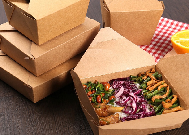 in hộp giấy đựng thực phẩm salad