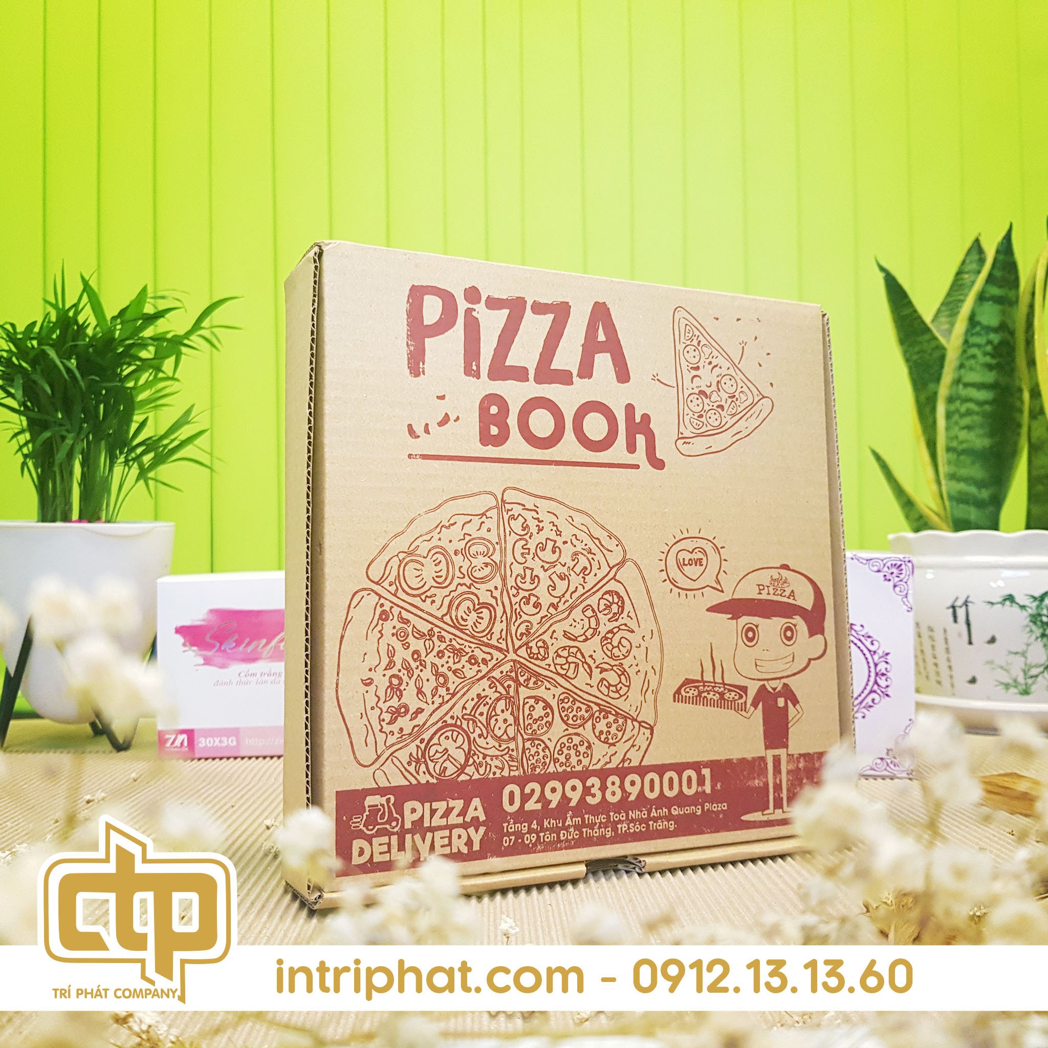 hộp giấy đựng bánh pizza