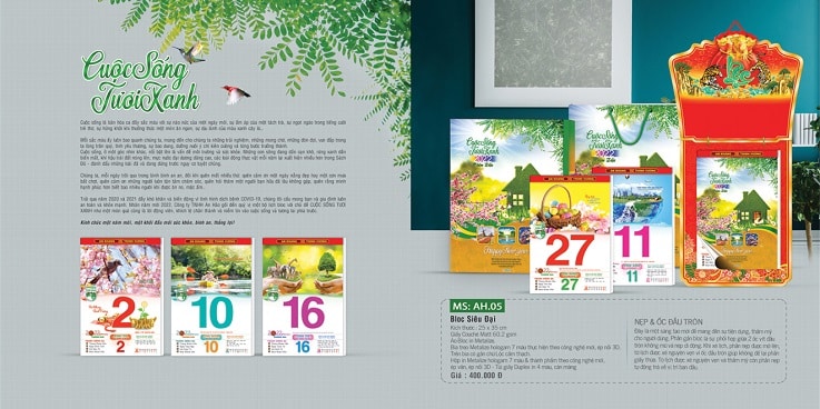 In lịch bloc đẹp cho năm 2022