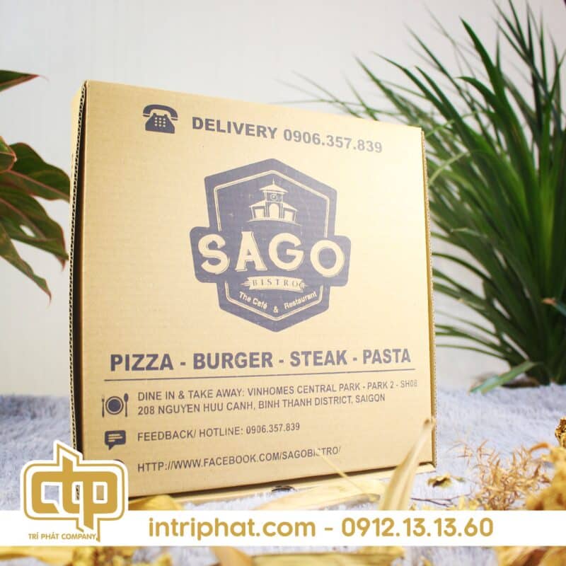 in hộp đựng pizza