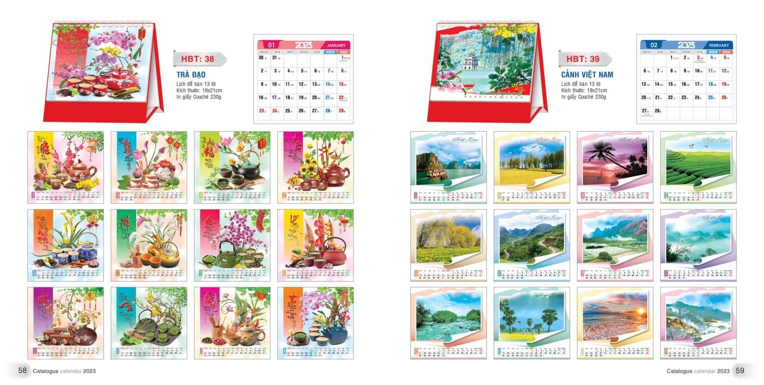 Mẫu lịch để bàn 2023 số 23