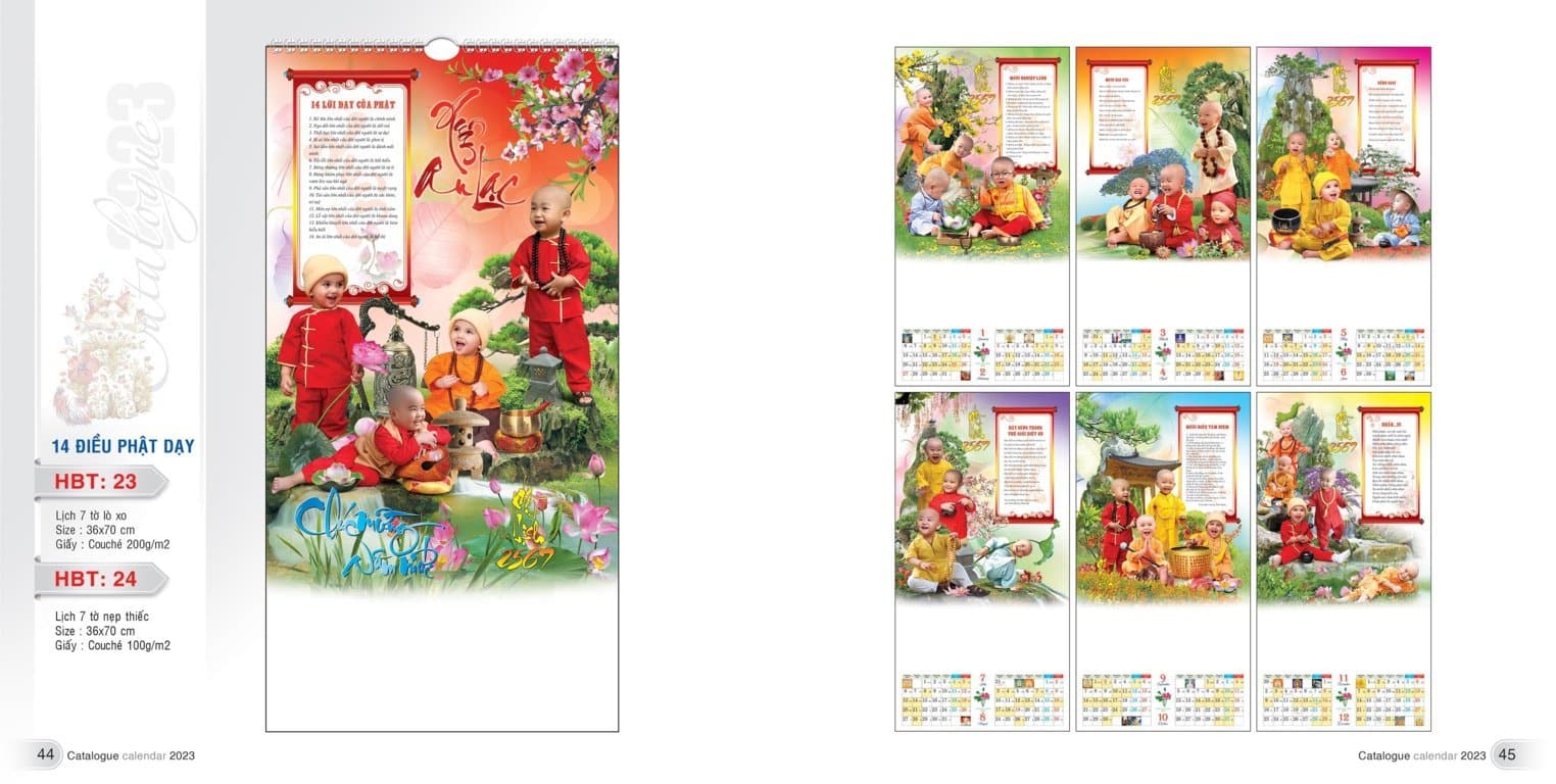 In Lịch Tết 2023 66 Lịch lò xo treo tường - Mẫu số 5