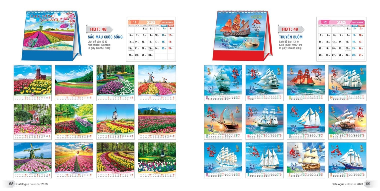 Mẫu Lịch Tết 2023 101 Mẫu lịch để bàn số