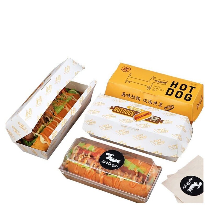 hộp giấy đựng bánh mì hotdog