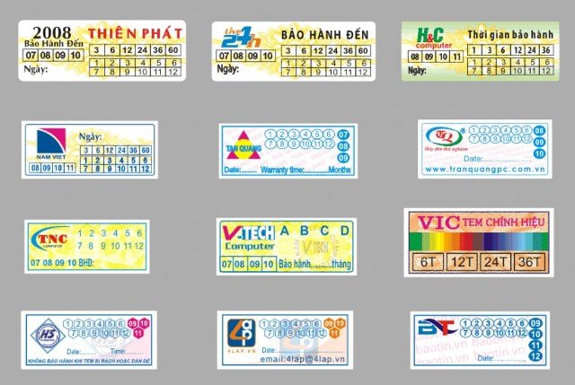 mẫu tem bảo hành giá rẻ đẹp