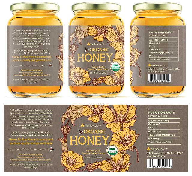 mẫu tem nhãn dán chai mật ong