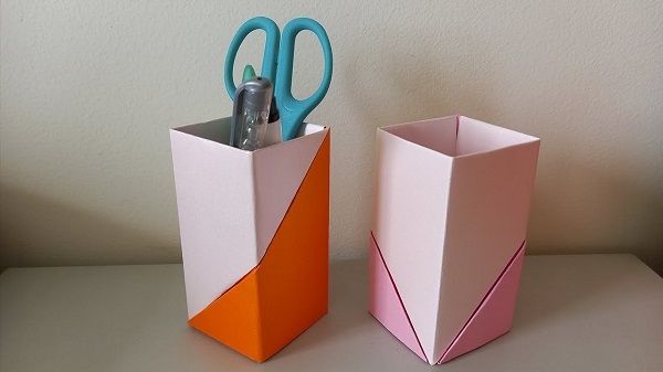 Cách làm hộp bút bằng giấy