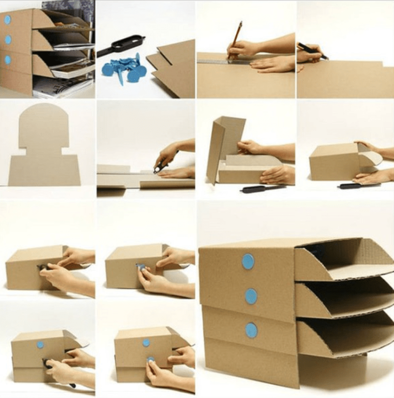 Cách làm kệ giày cách điệu từ thùng carton 