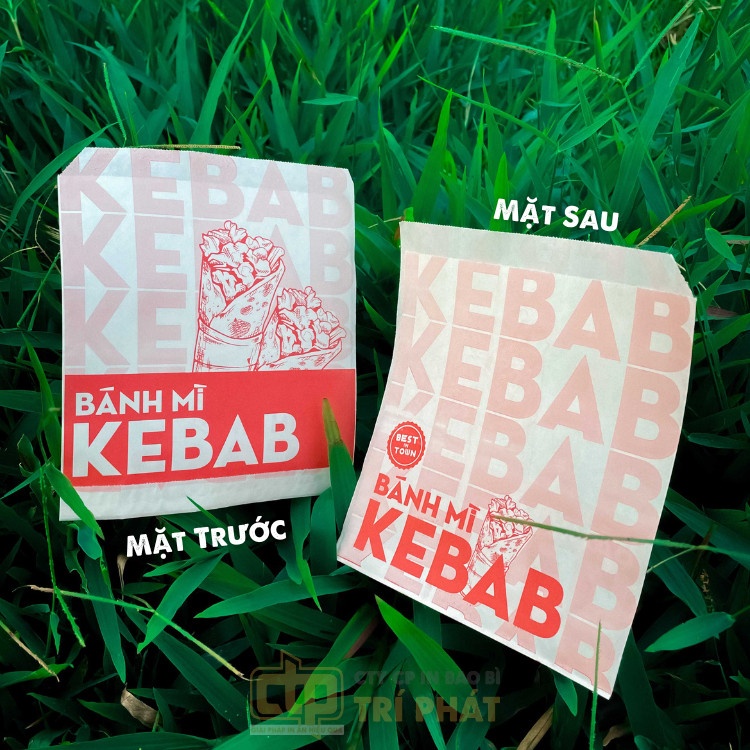 túi giấy đựng bánh mì tam giác - 2