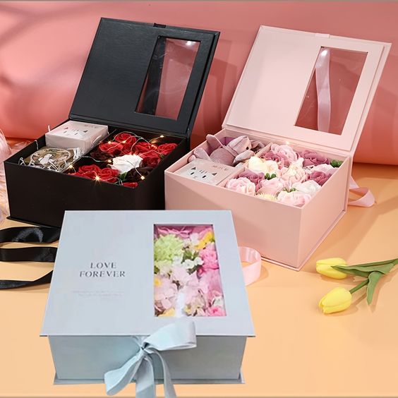 Mẫu hộp quà valentine đựng hoa và quà - 8