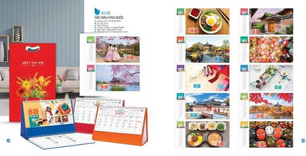 Mẫu lịch để bàn chữ A thiết kế theo yêu cầu