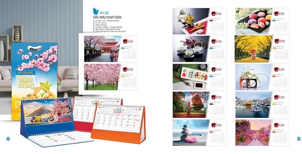 Mẫu lịch để bàn chữ A cao cấp
