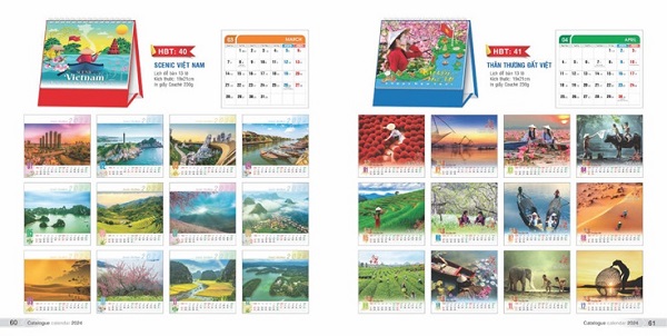 Mẫu lịch để bàn chữ A giá rẻ