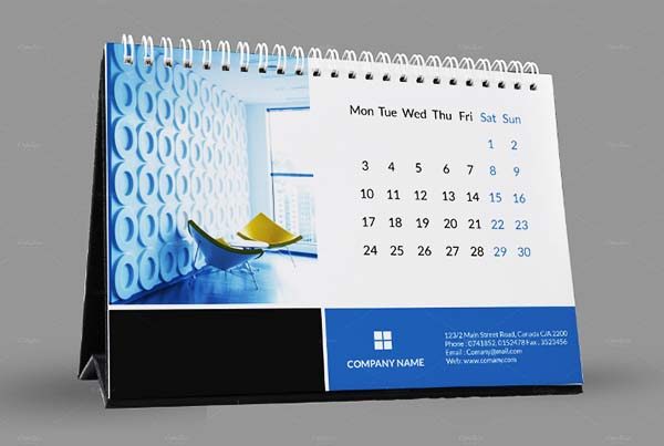 Mẫu lịch để bàn chữ A cho doanh nghiệp
