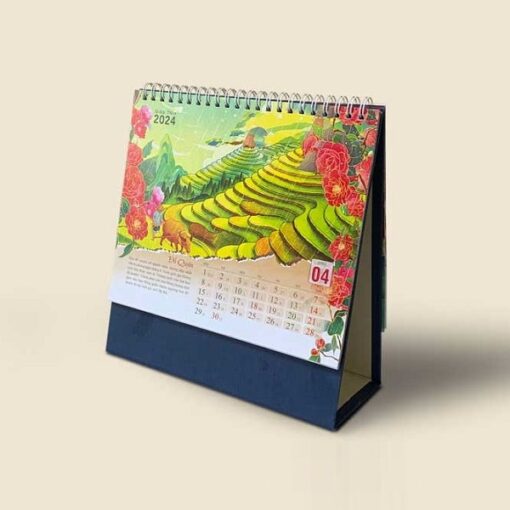 in lịch để bàn chữ A